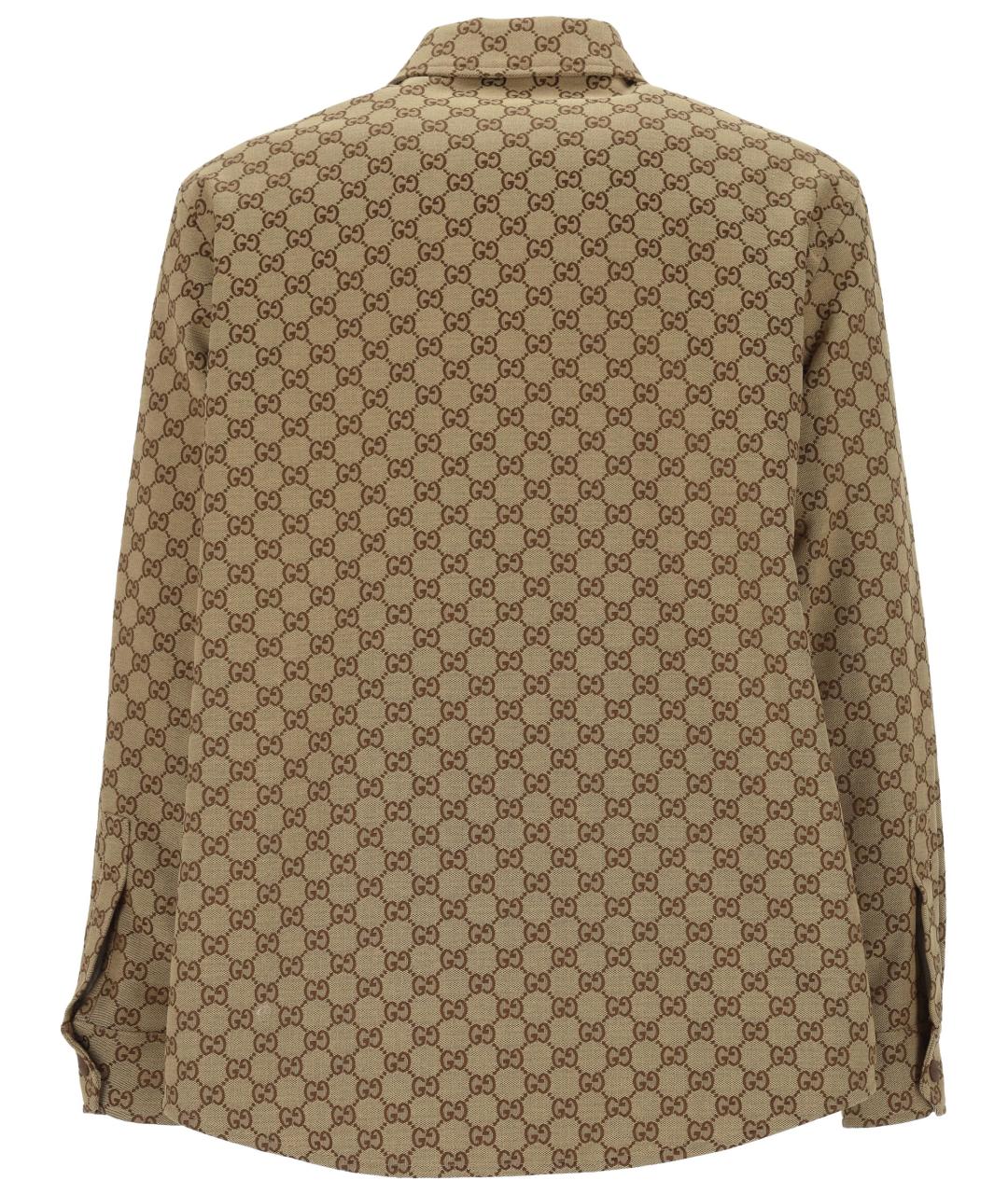 GUCCI Бежевая хлопковая кэжуал рубашка, фото 3