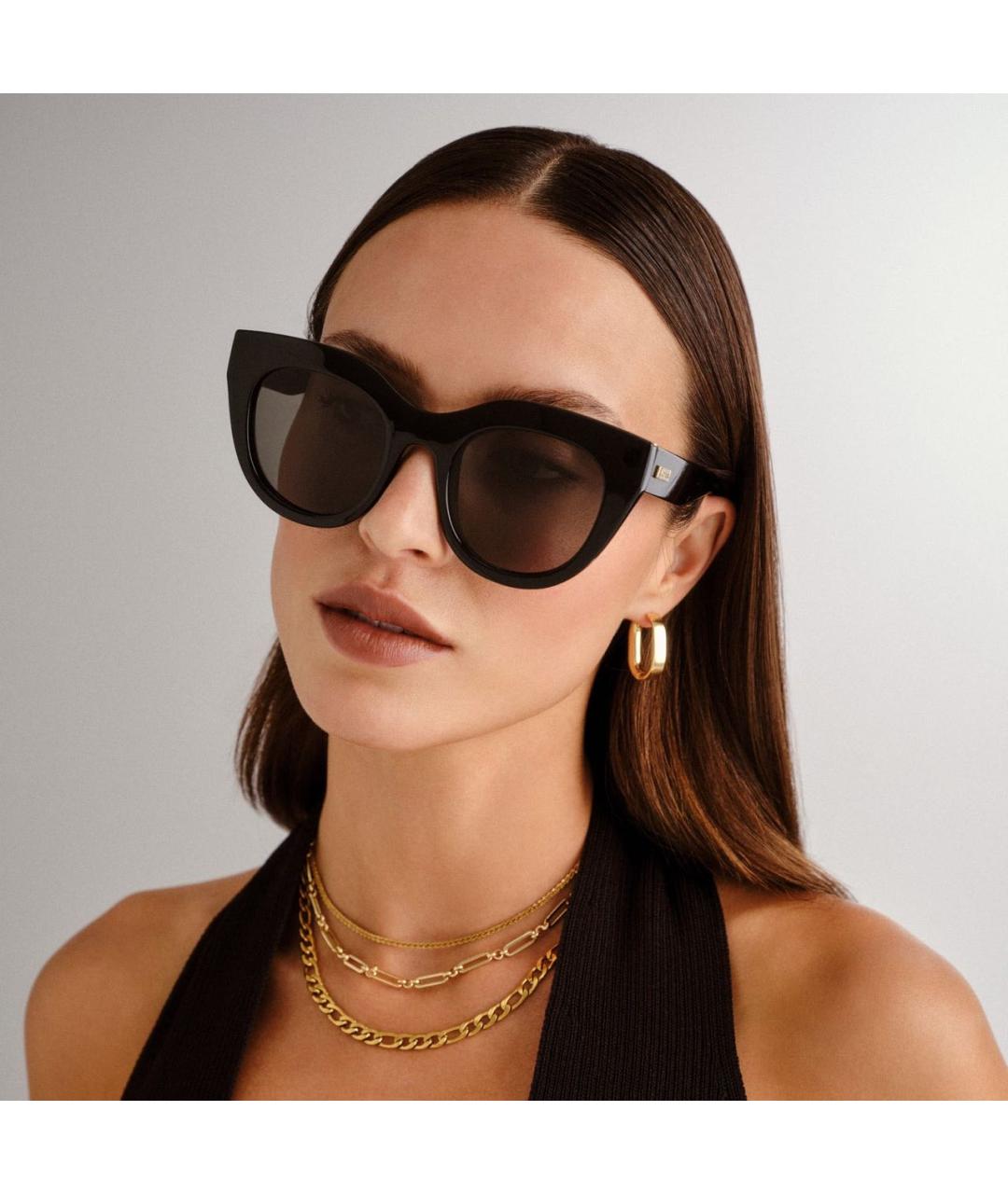 LE SPECS Черные пластиковые солнцезащитные очки, фото 6