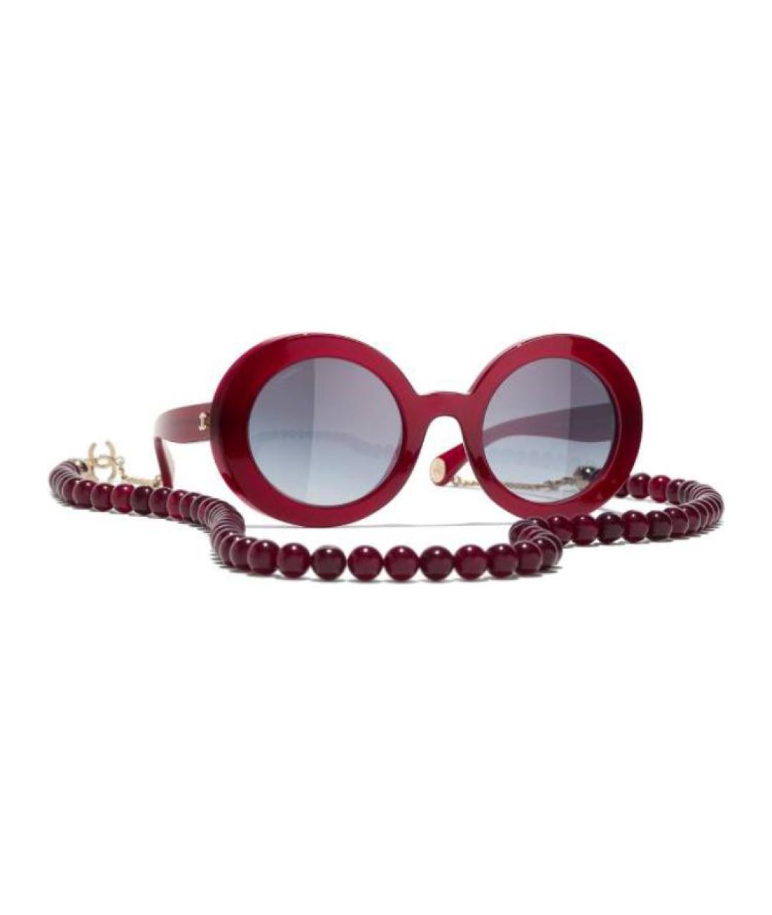CHANEL Красные пластиковые солнцезащитные очки, фото 2