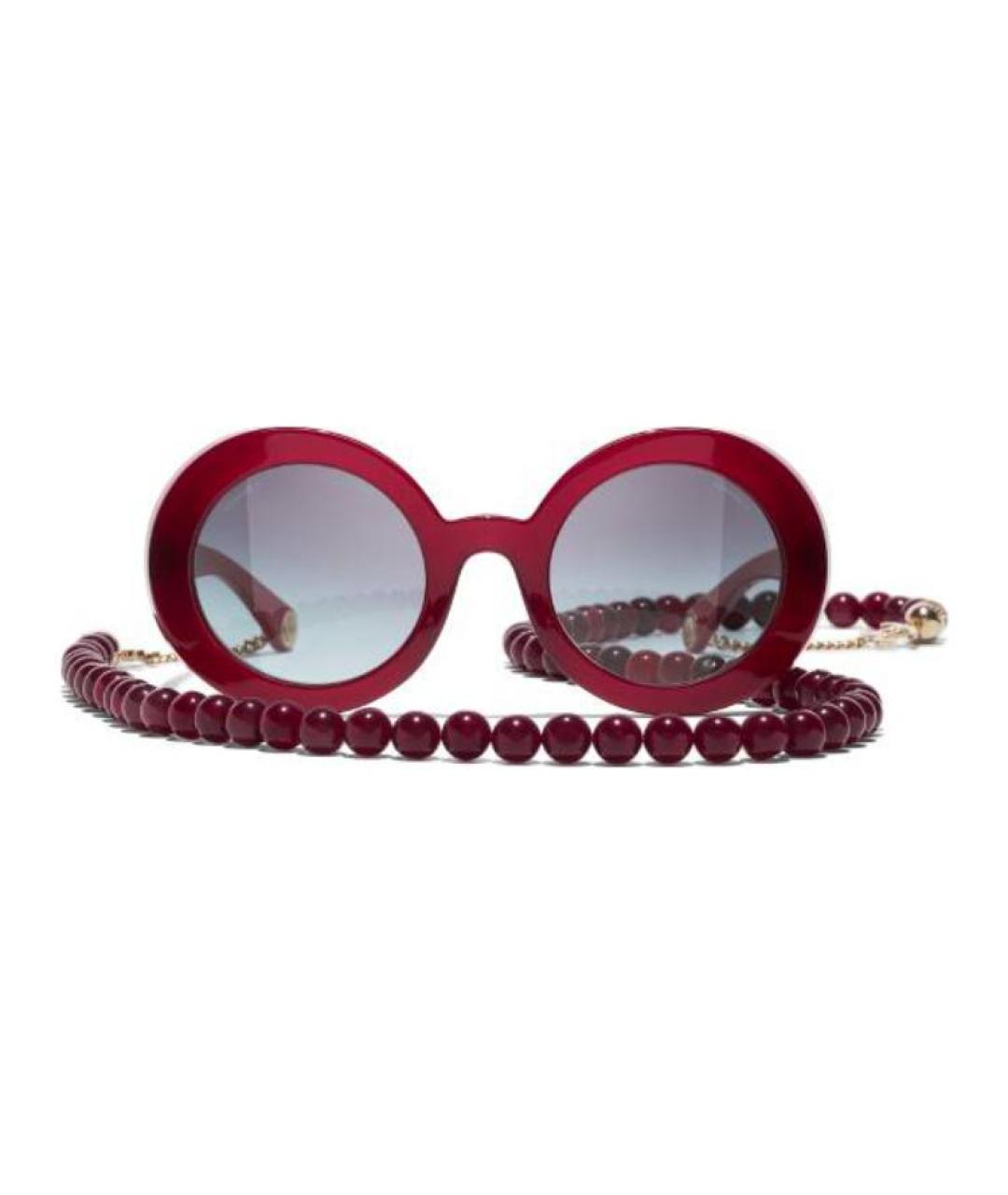 CHANEL Красные пластиковые солнцезащитные очки, фото 1