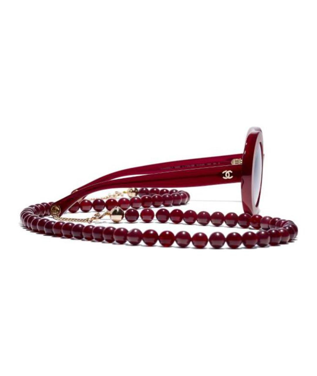 CHANEL Красные пластиковые солнцезащитные очки, фото 3