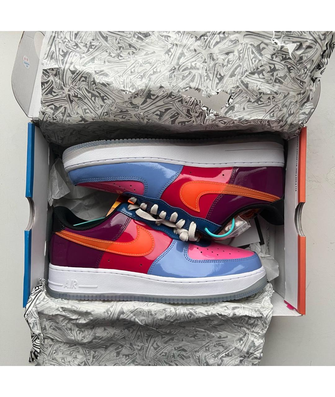 NIKE Мульти низкие кроссовки / кеды из лакированной кожи, фото 4