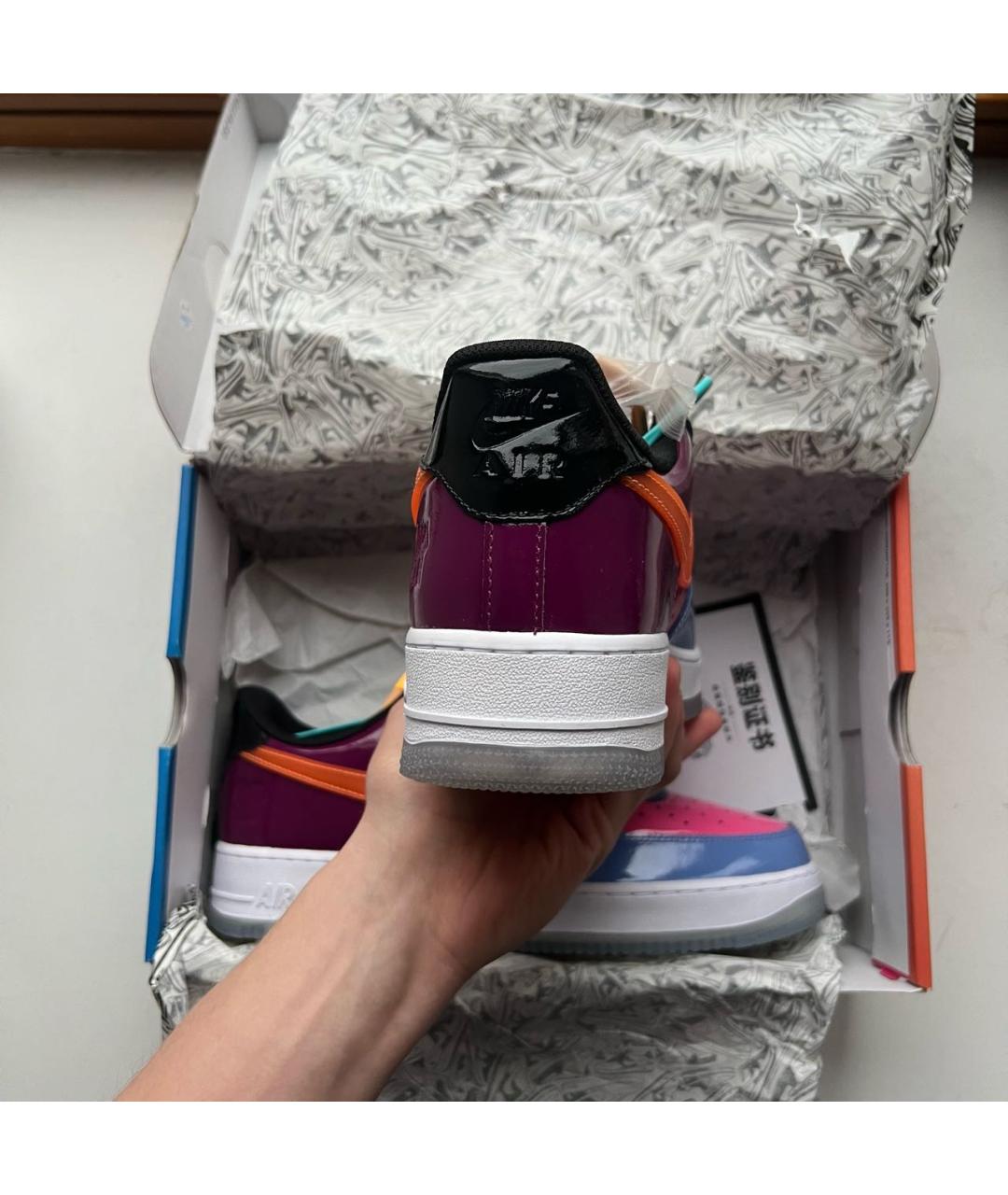 NIKE Мульти низкие кроссовки / кеды из лакированной кожи, фото 6