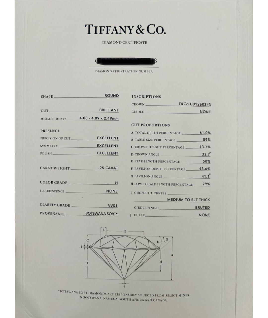 TIFFANY&CO Платиновое кольцо, фото 7