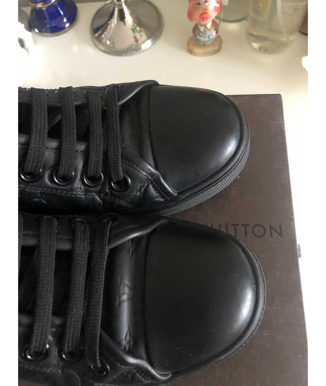 LOUIS VUITTON PRE-OWNED Черные кожаные кроссовки, фото 6