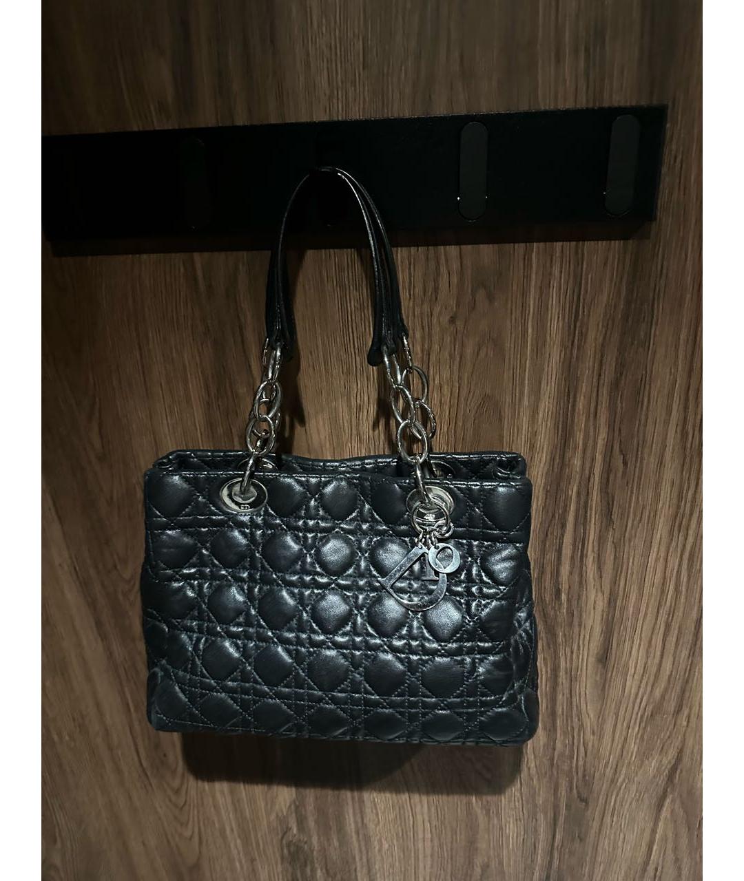 CHRISTIAN DIOR Черная кожаная сумка с короткими ручками, фото 8