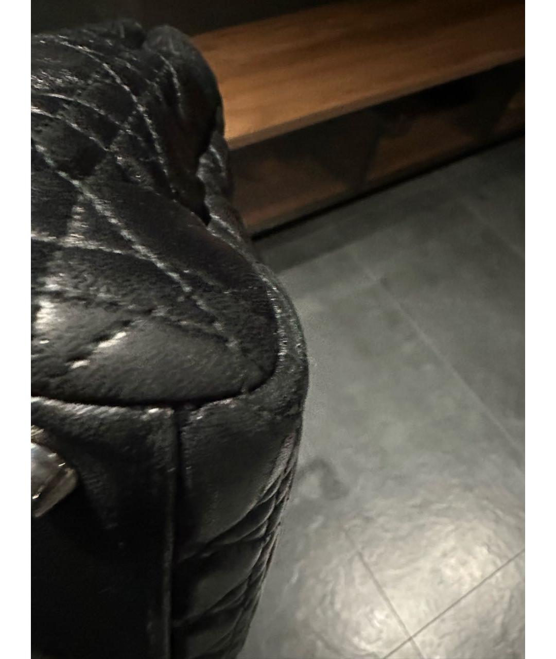 CHRISTIAN DIOR Черная кожаная сумка с короткими ручками, фото 7