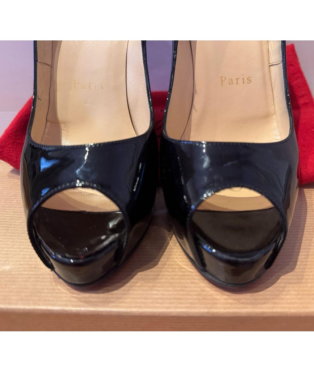 CHRISTIAN LOUBOUTIN Черные туфли из лакированной кожи, фото 6