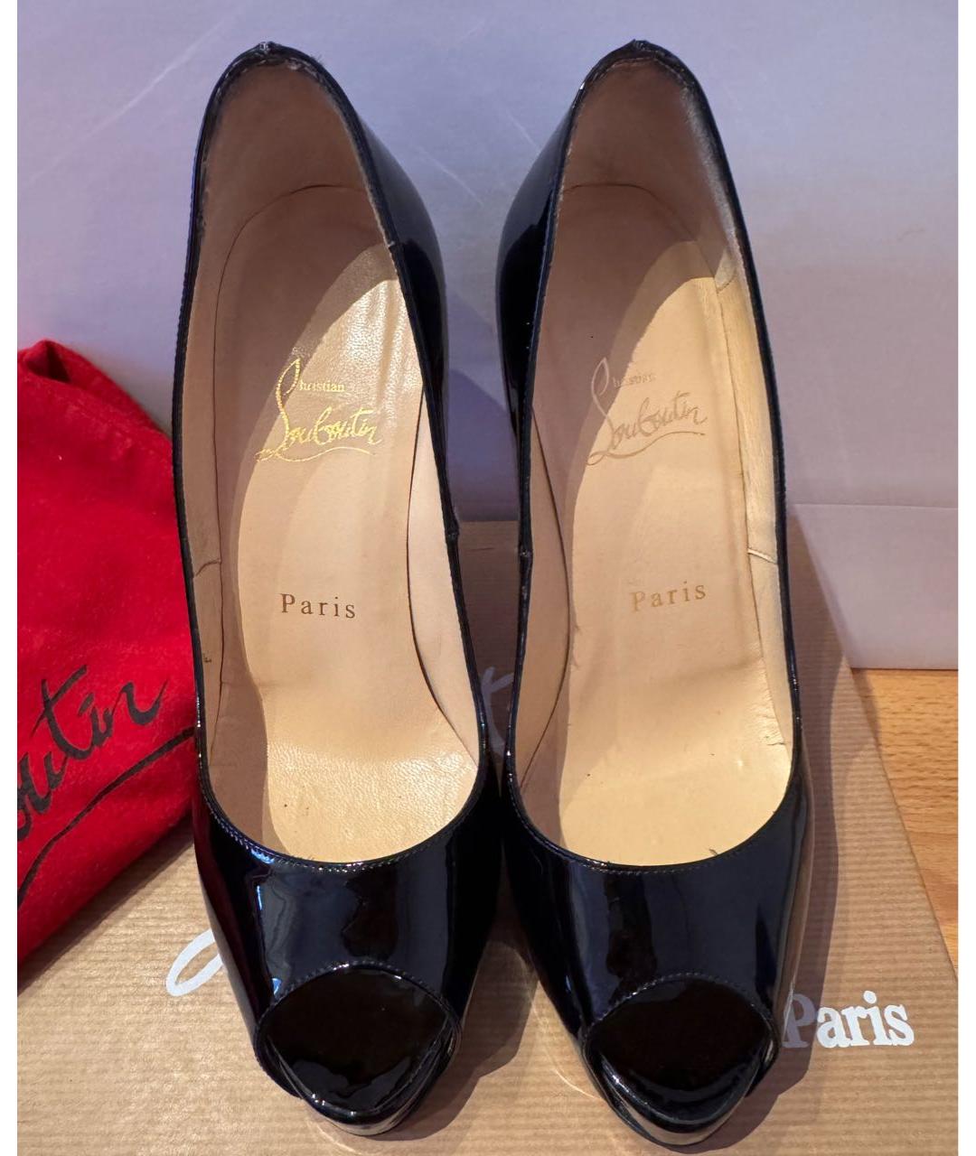CHRISTIAN LOUBOUTIN Черные туфли из лакированной кожи, фото 2