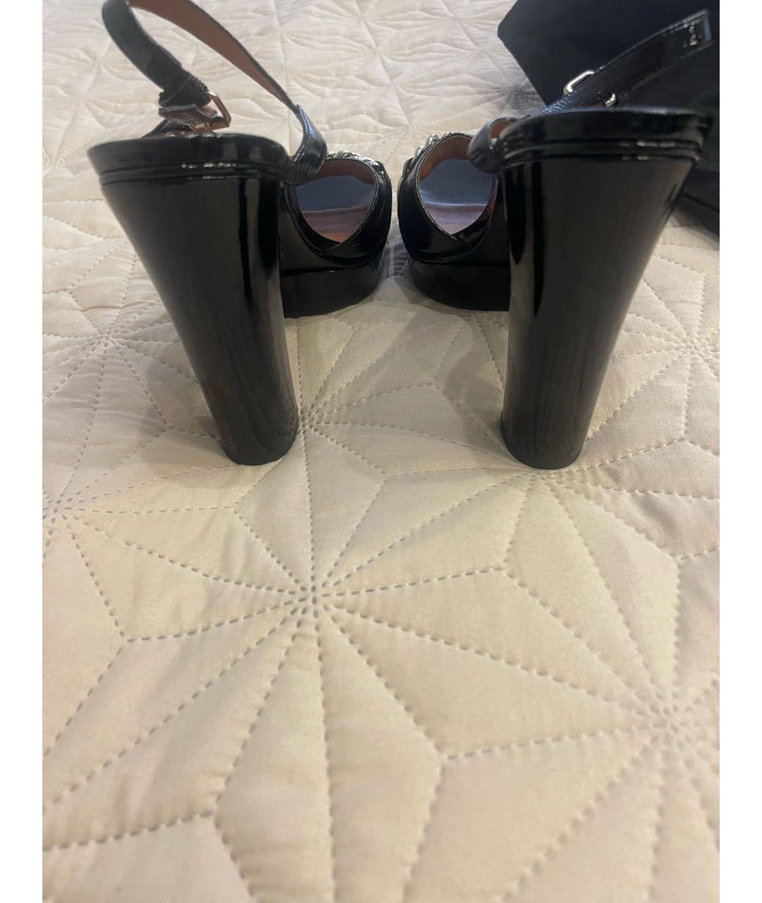 MARC JACOBS Черные босоножки из лакированной кожи, фото 4
