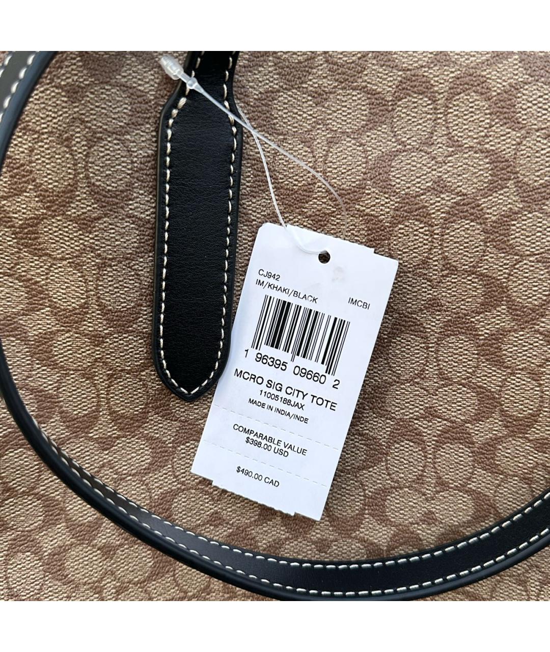 COACH Коричневая сумка тоут, фото 7
