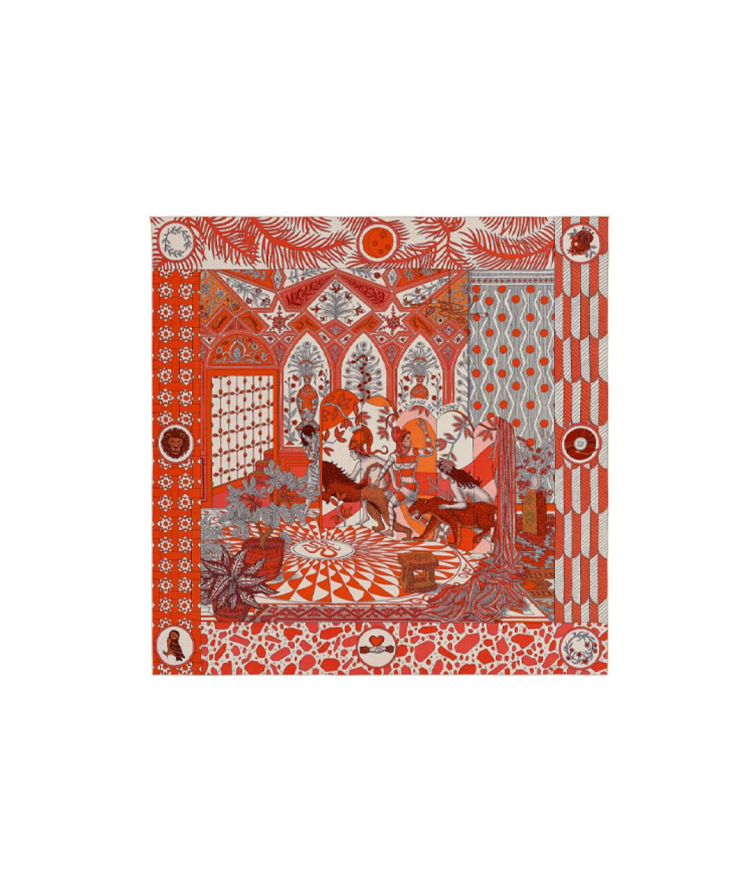 HERMES Оранжевый платок, фото 3
