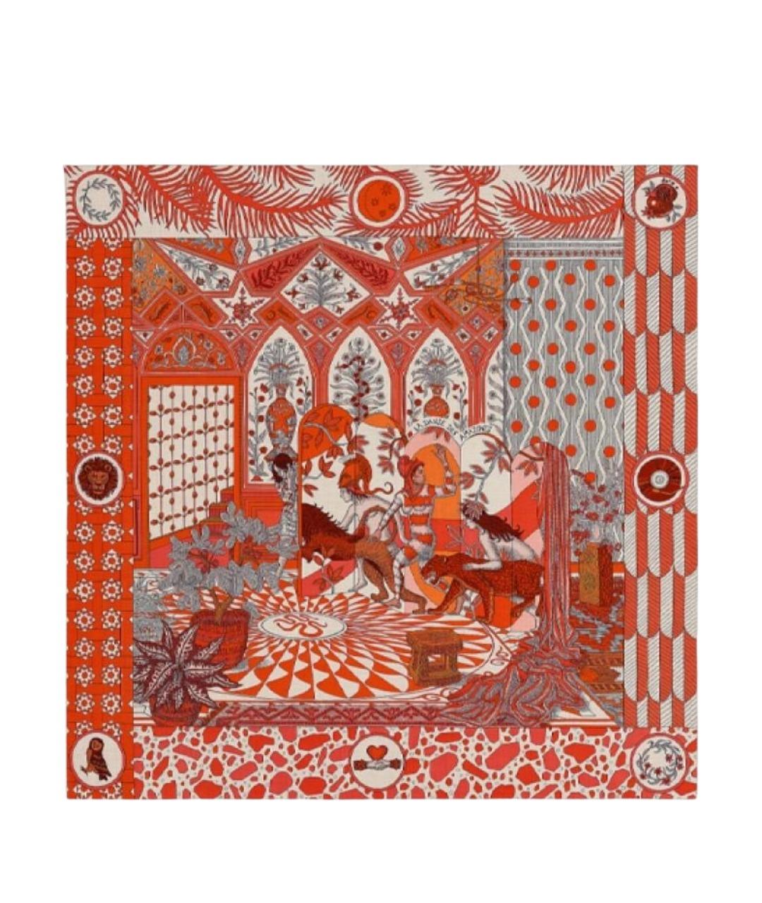 HERMES Оранжевый платок, фото 1