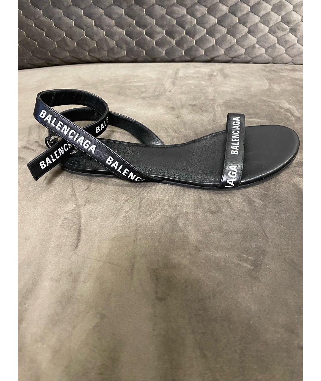 BALENCIAGA Черные кожаные сандалии, фото 8
