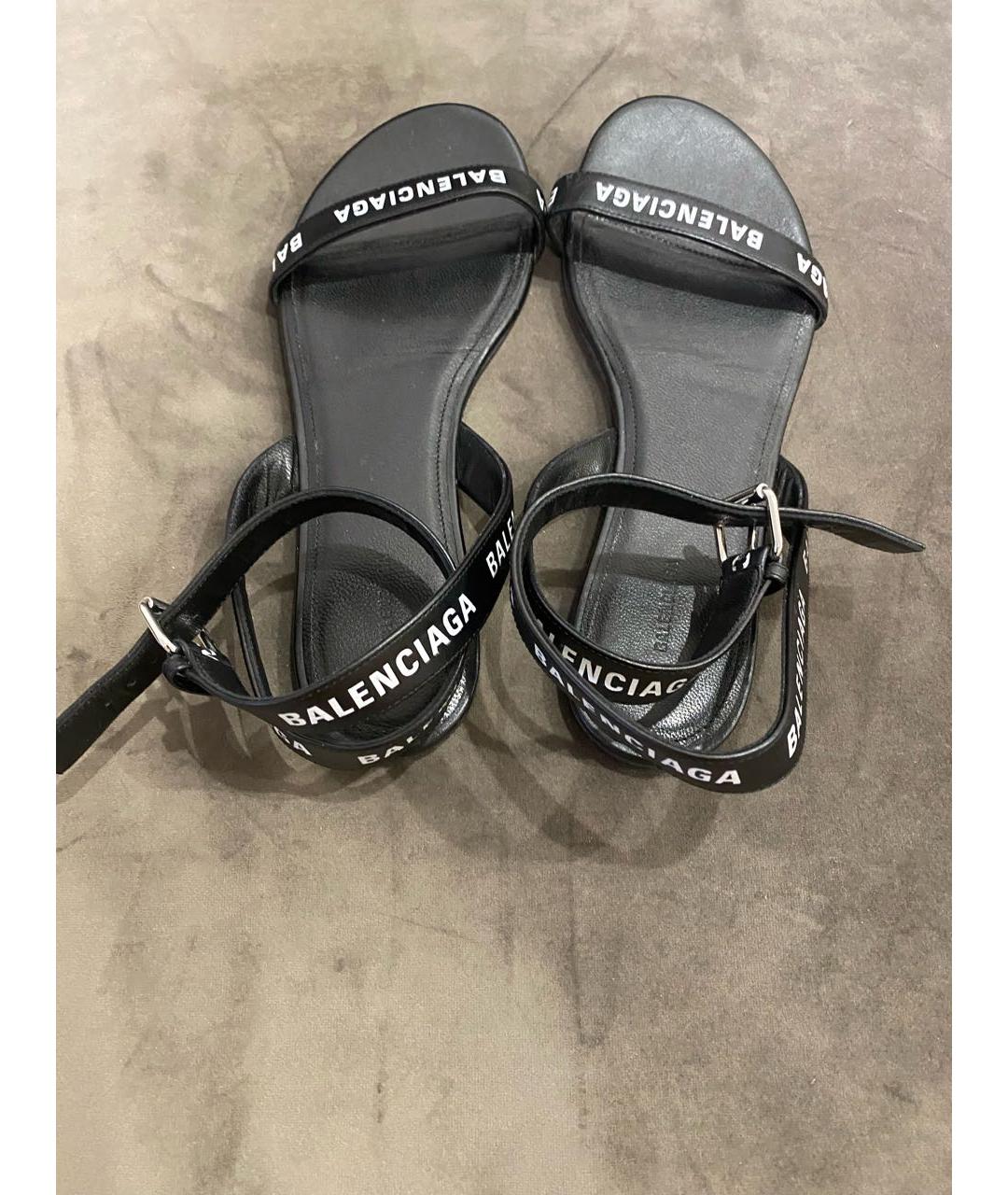 BALENCIAGA Черные кожаные сандалии, фото 3