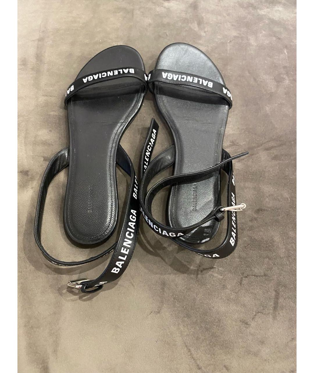 BALENCIAGA Черные кожаные сандалии, фото 7