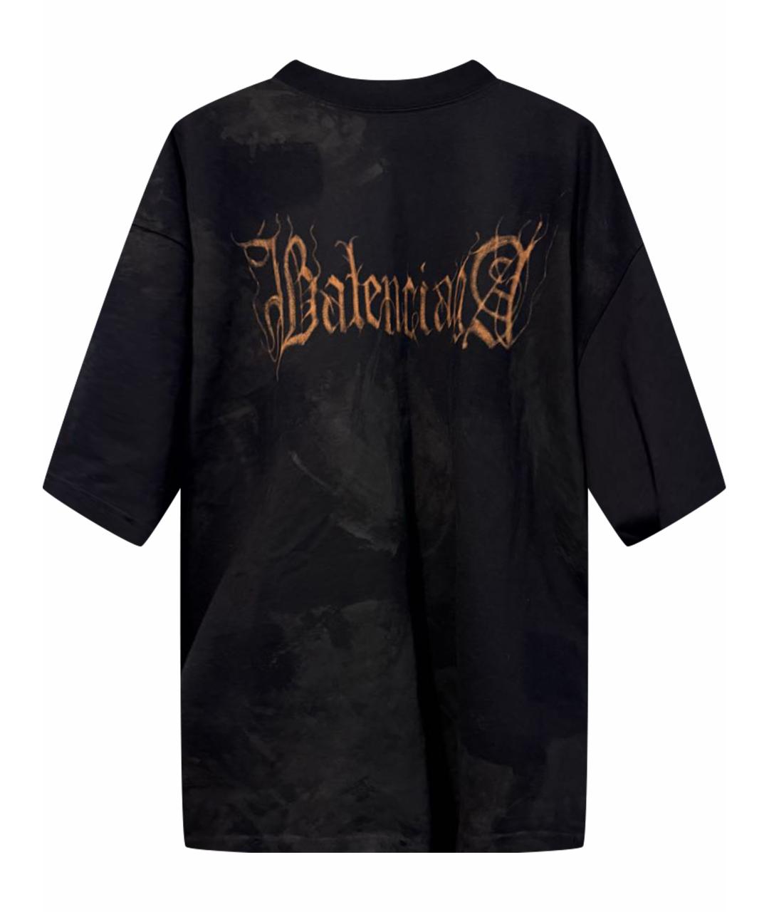 BALENCIAGA Черная хлопковая футболка, фото 1