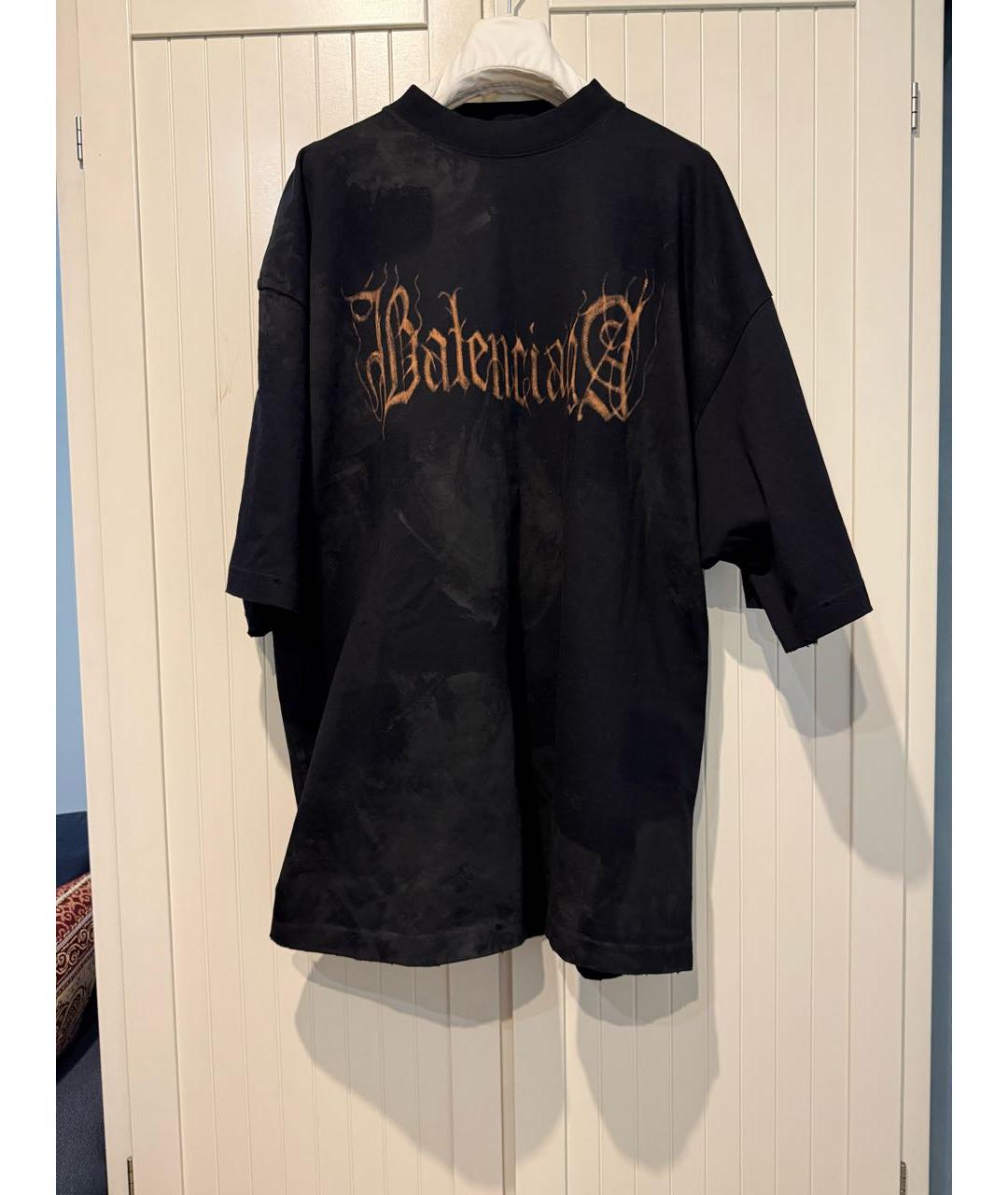 BALENCIAGA Черная хлопковая футболка, фото 6