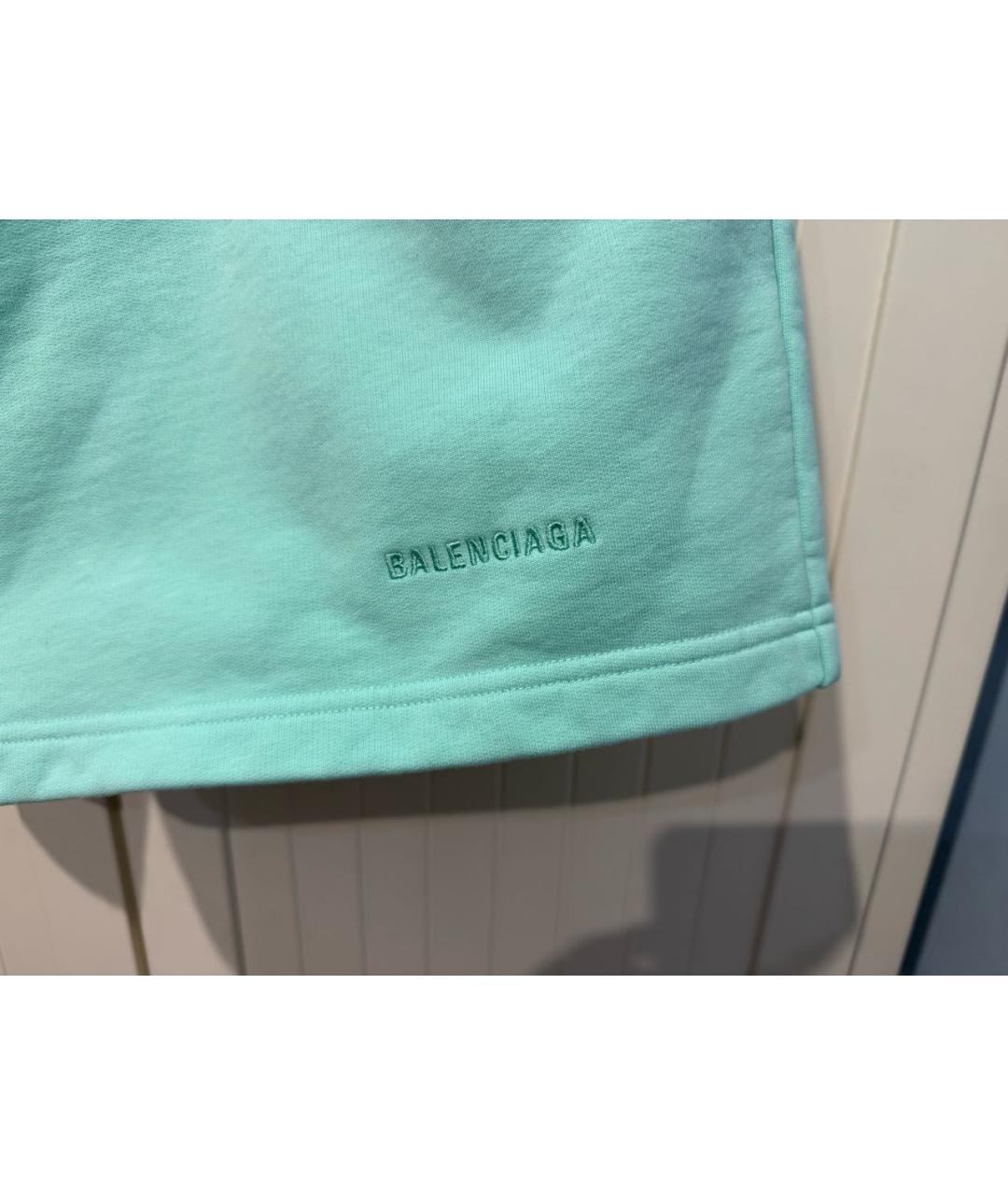 BALENCIAGA Бирюзовые хлопковые шорты, фото 4