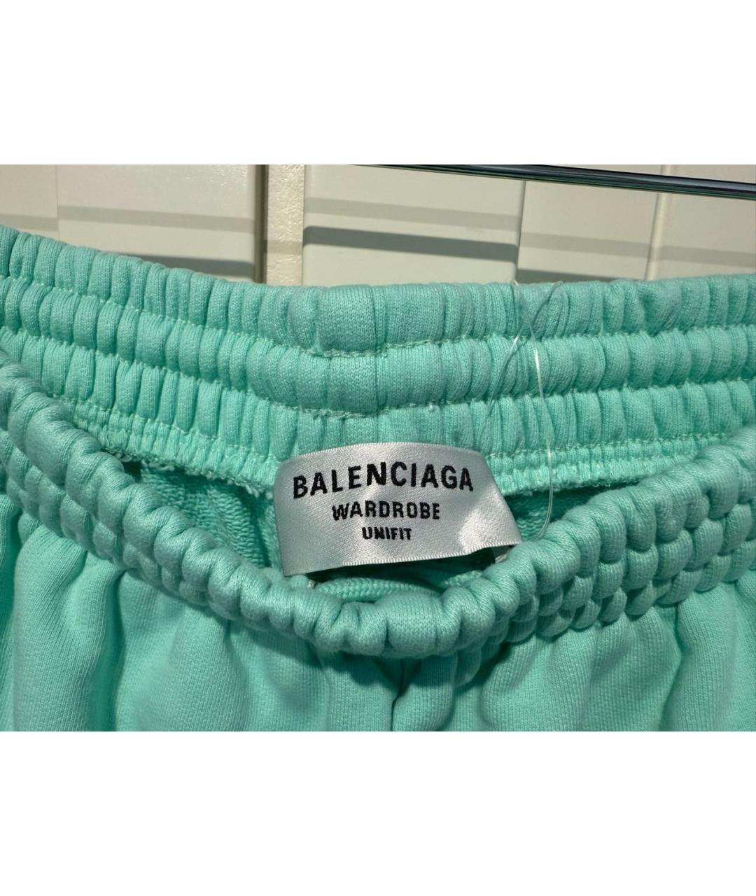 BALENCIAGA Бирюзовые хлопковые шорты, фото 3