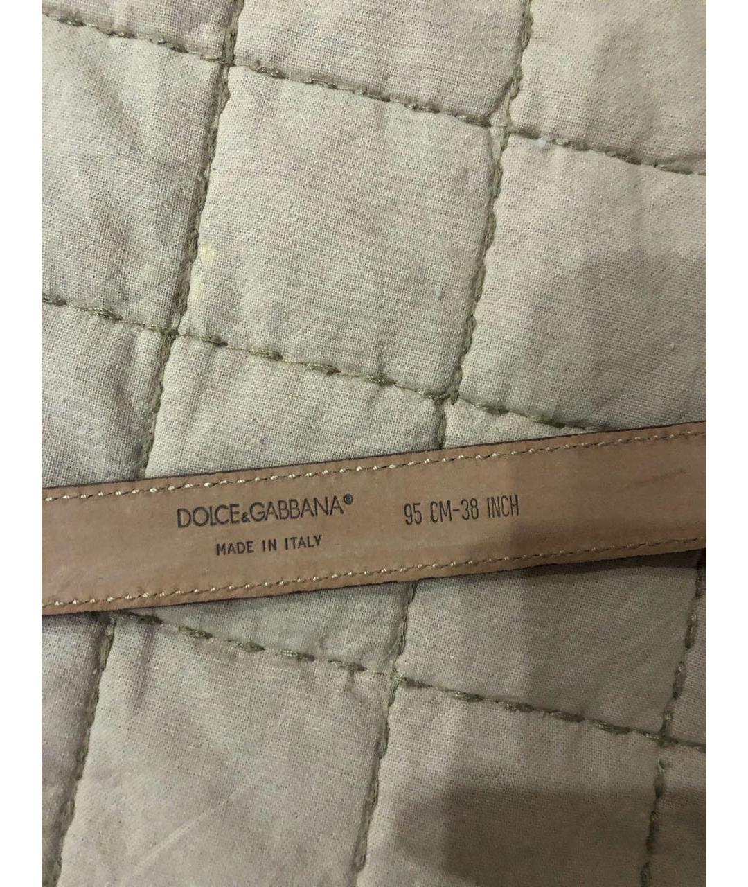 DOLCE&GABBANA Зеленый кожаный ремень, фото 3