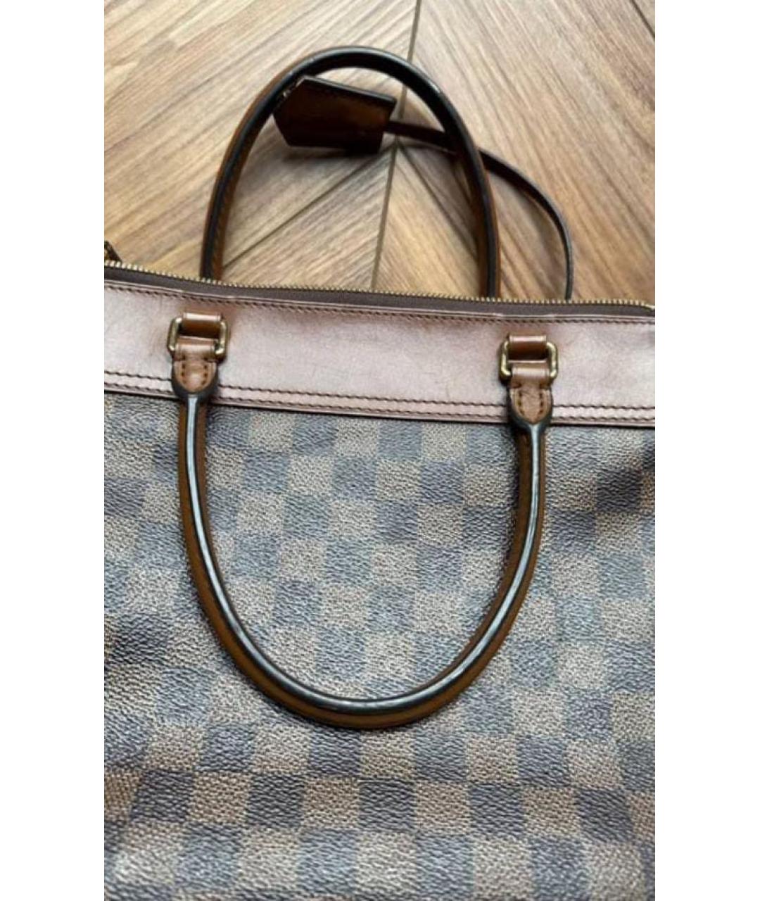 LOUIS VUITTON Коричневая кожаная сумка тоут, фото 8