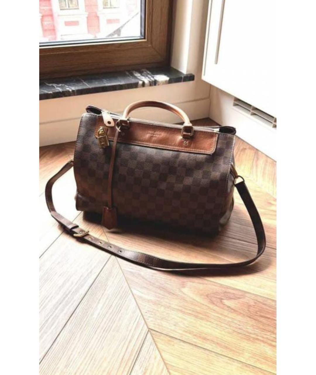 LOUIS VUITTON Коричневая кожаная сумка тоут, фото 2