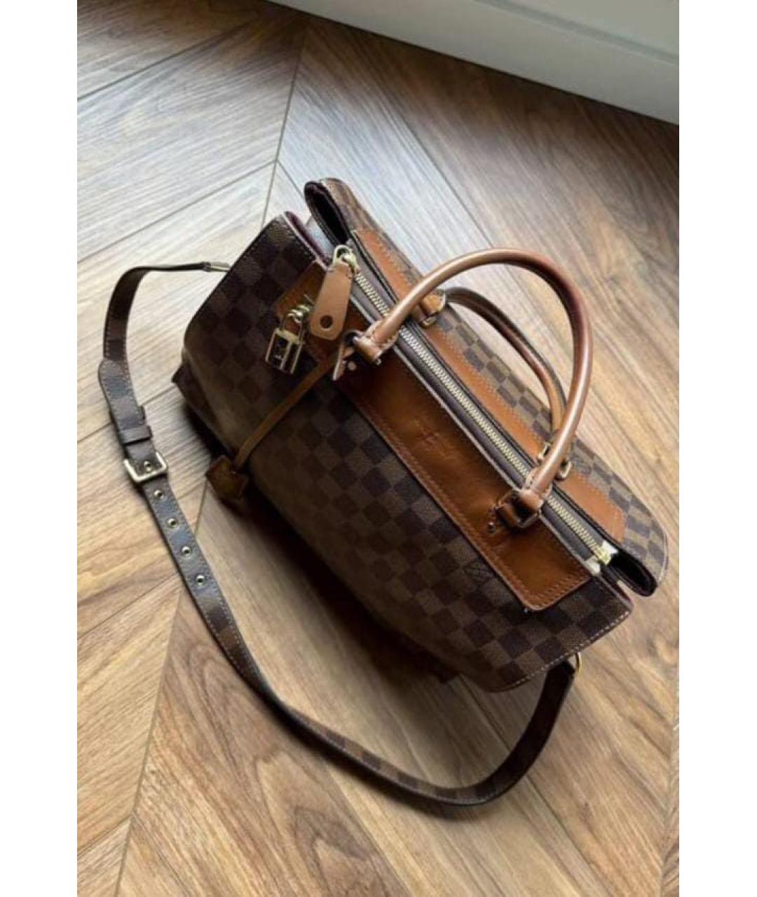 LOUIS VUITTON Коричневая кожаная сумка тоут, фото 4