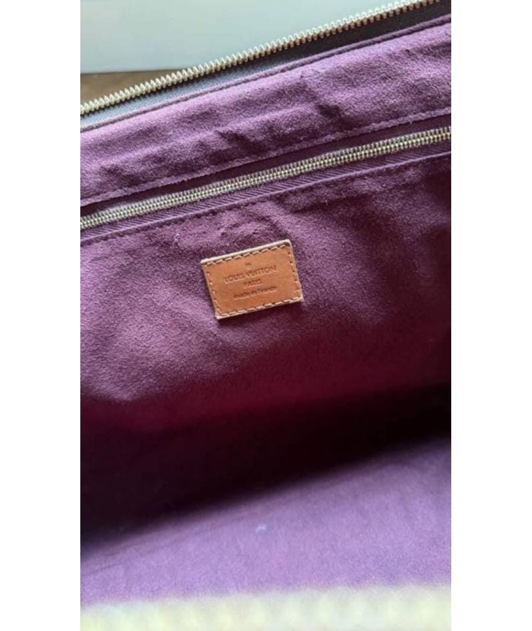 LOUIS VUITTON Коричневая кожаная сумка тоут, фото 7