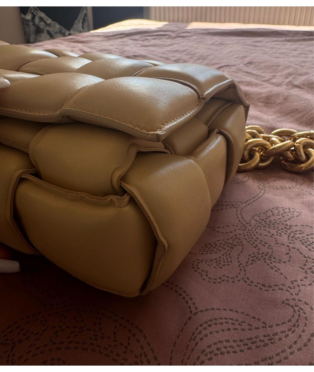 BOTTEGA VENETA Бежевая кожаная сумка через плечо, фото 4