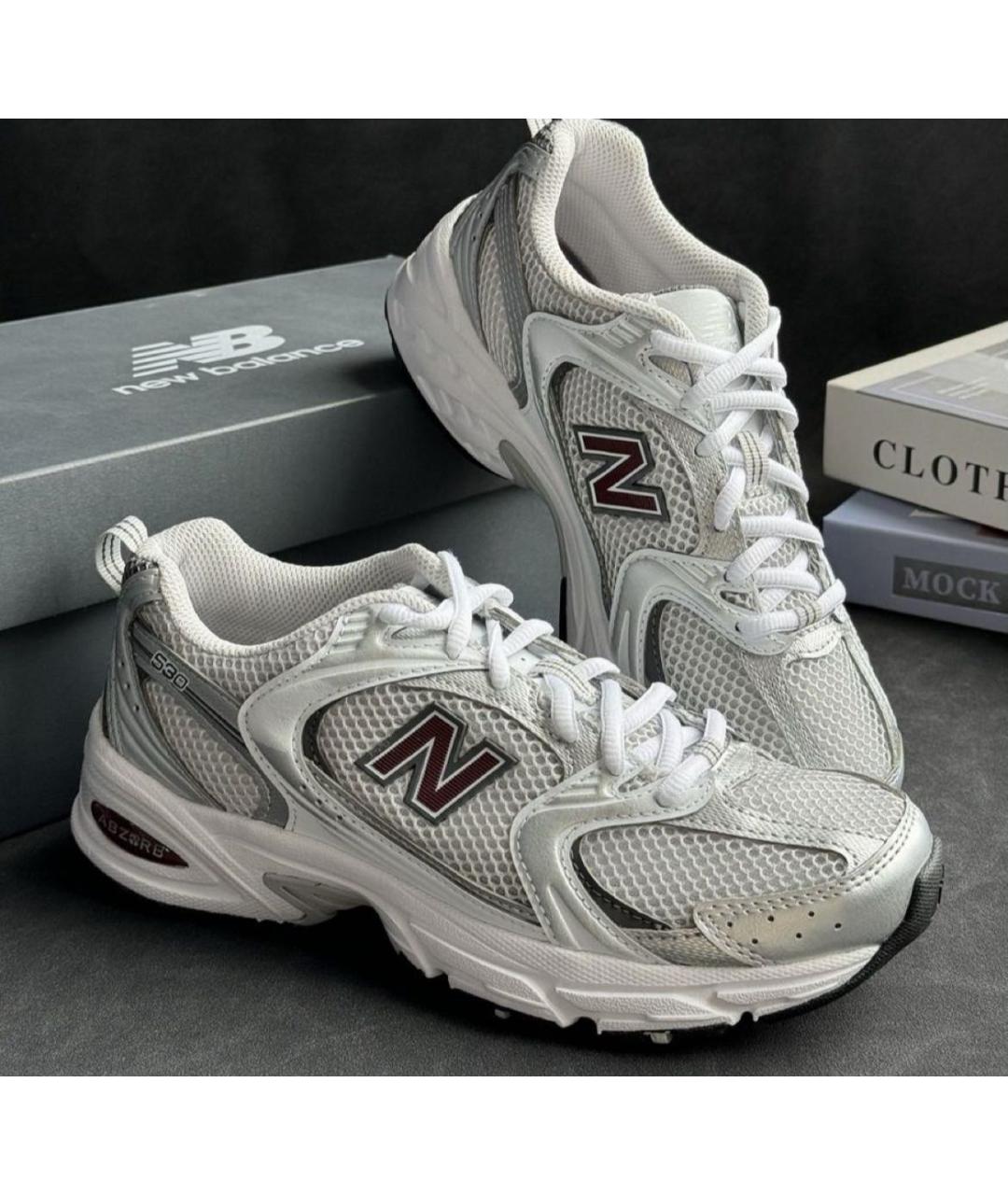NEW BALANCE Белые текстильные кроссовки, фото 6