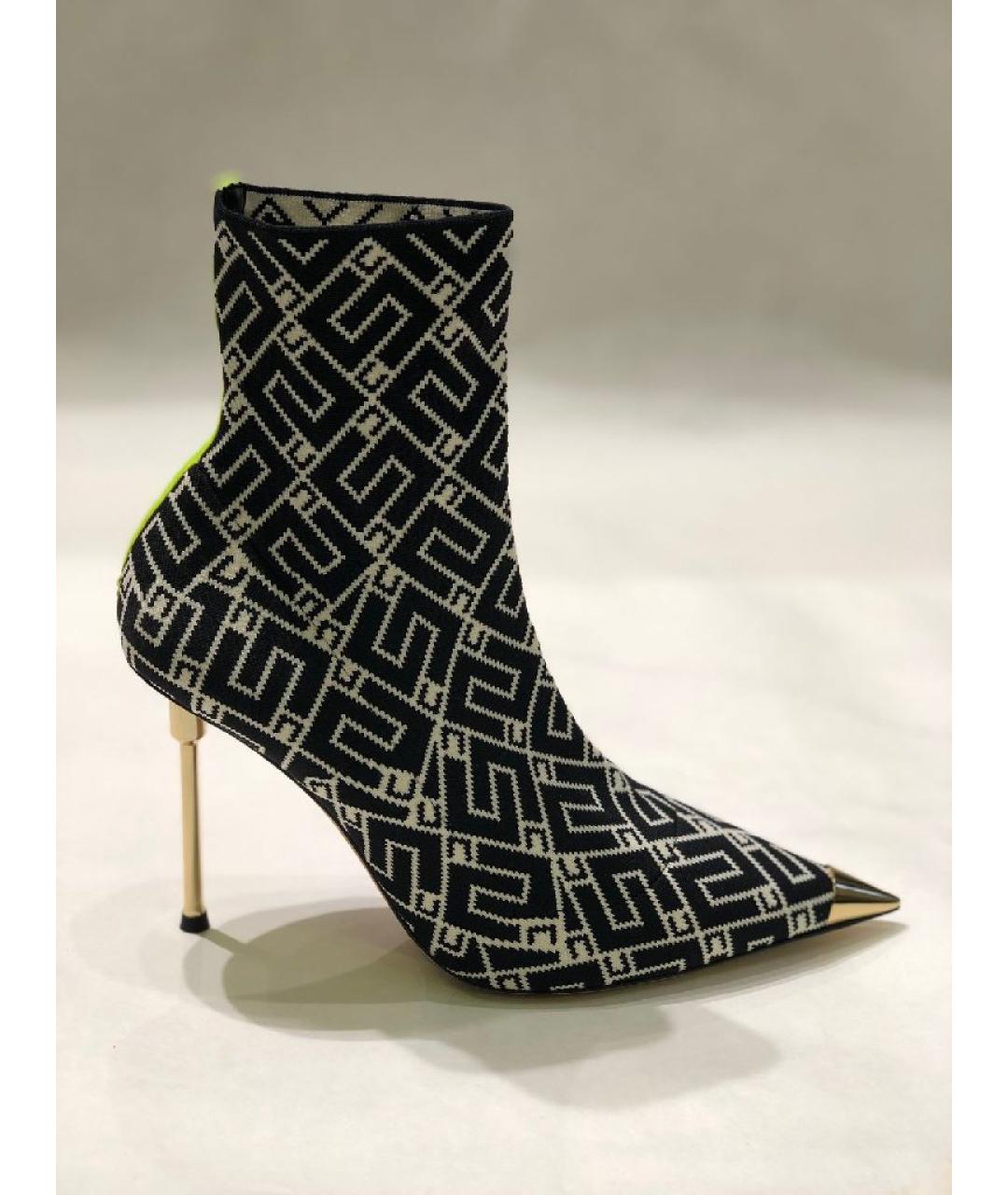 ELISABETTA FRANCHI Черные текстильные ботильоны, фото 6