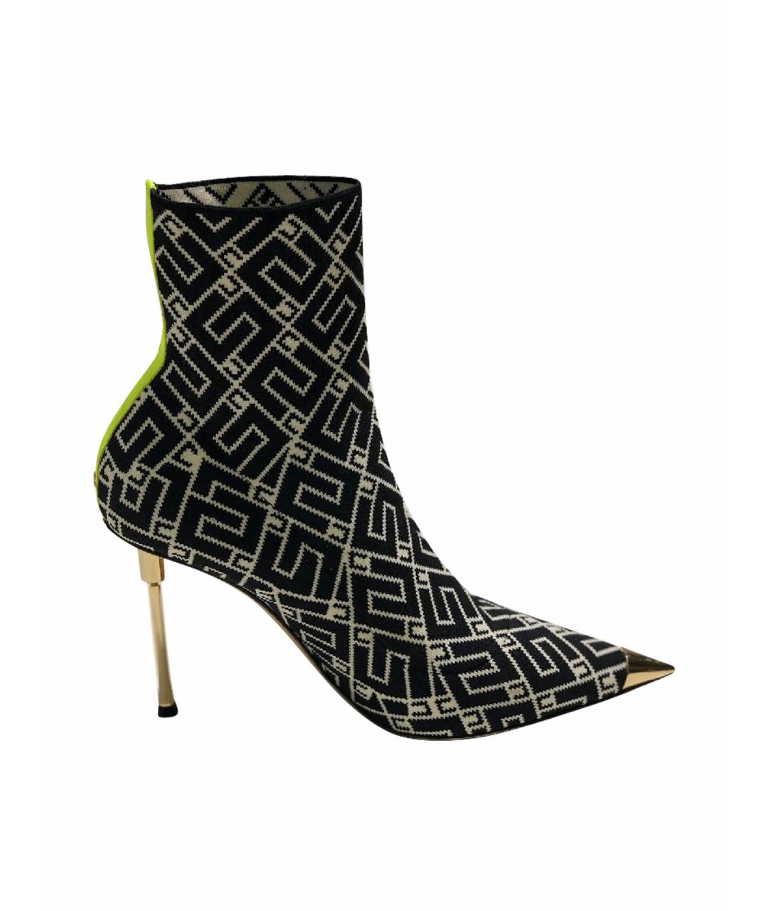 ELISABETTA FRANCHI Черные текстильные ботильоны, фото 1
