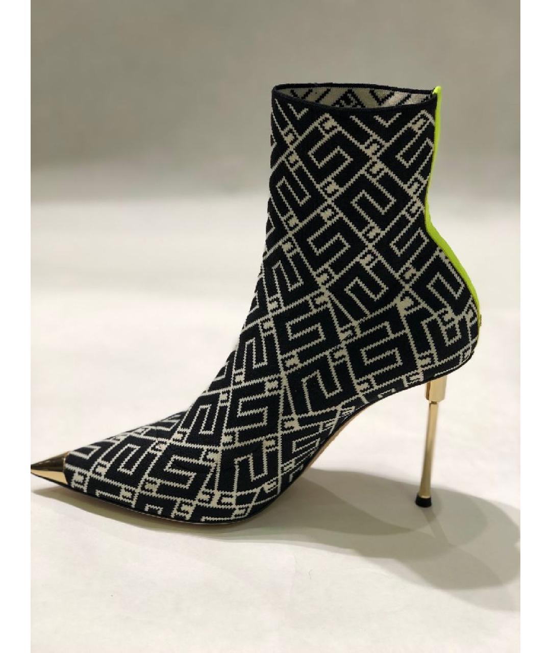 ELISABETTA FRANCHI Черные текстильные ботильоны, фото 8