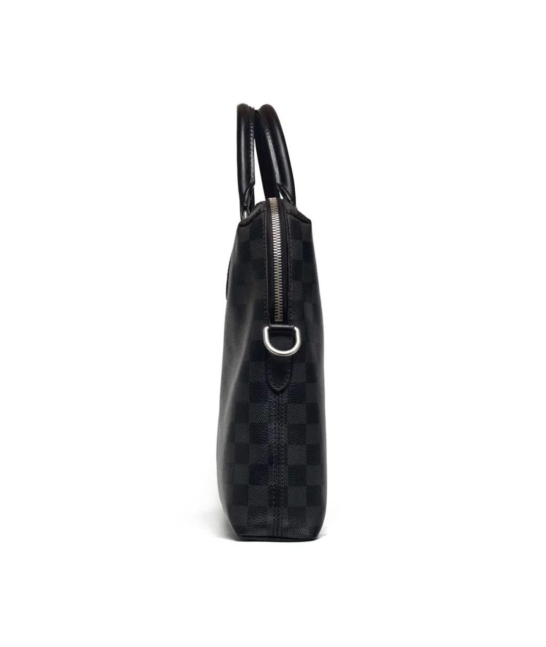 LOUIS VUITTON Черный кожаный портфель, фото 6
