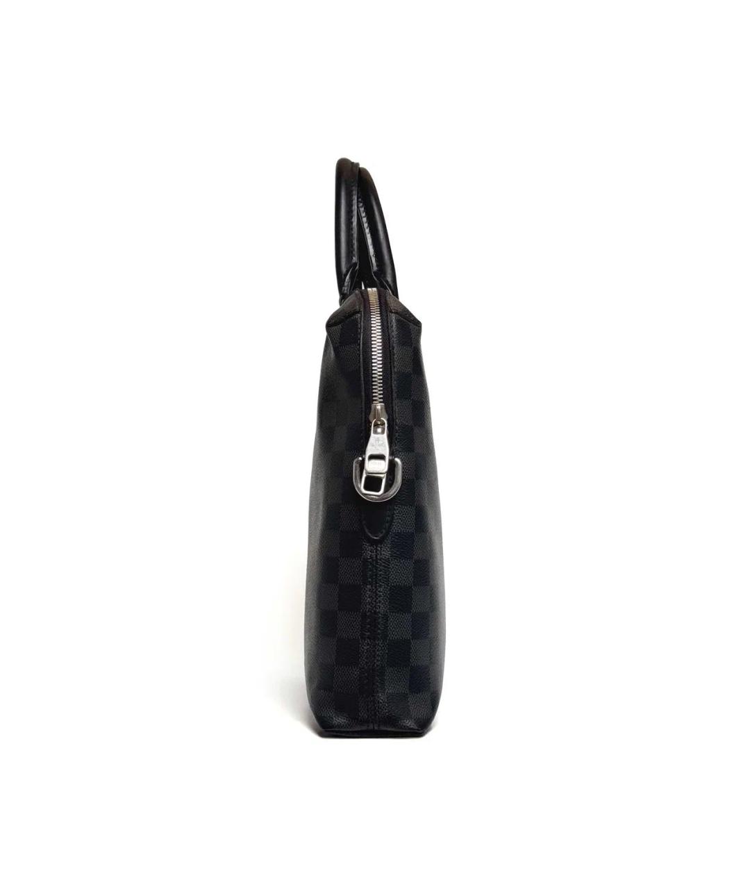 LOUIS VUITTON Черный кожаный портфель, фото 7