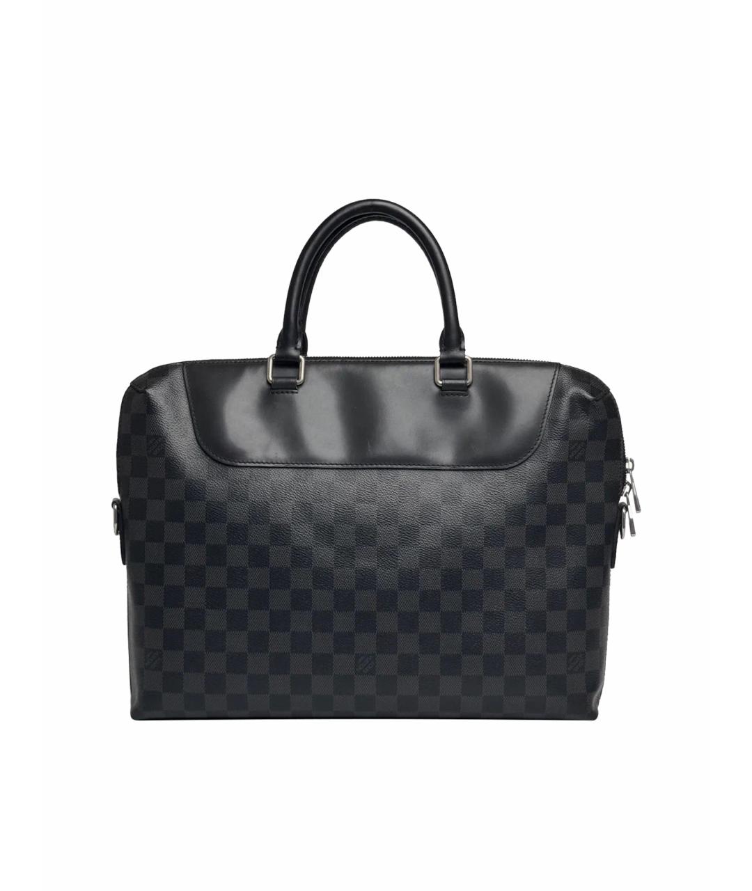 LOUIS VUITTON Черный кожаный портфель, фото 1