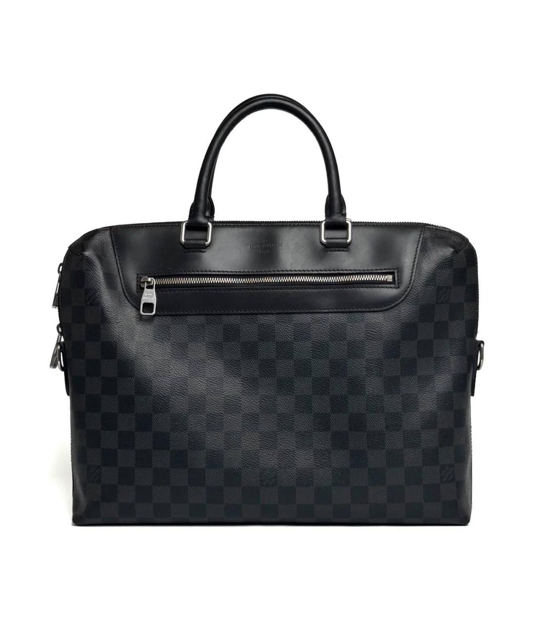 LOUIS VUITTON Черный кожаный портфель, фото 2