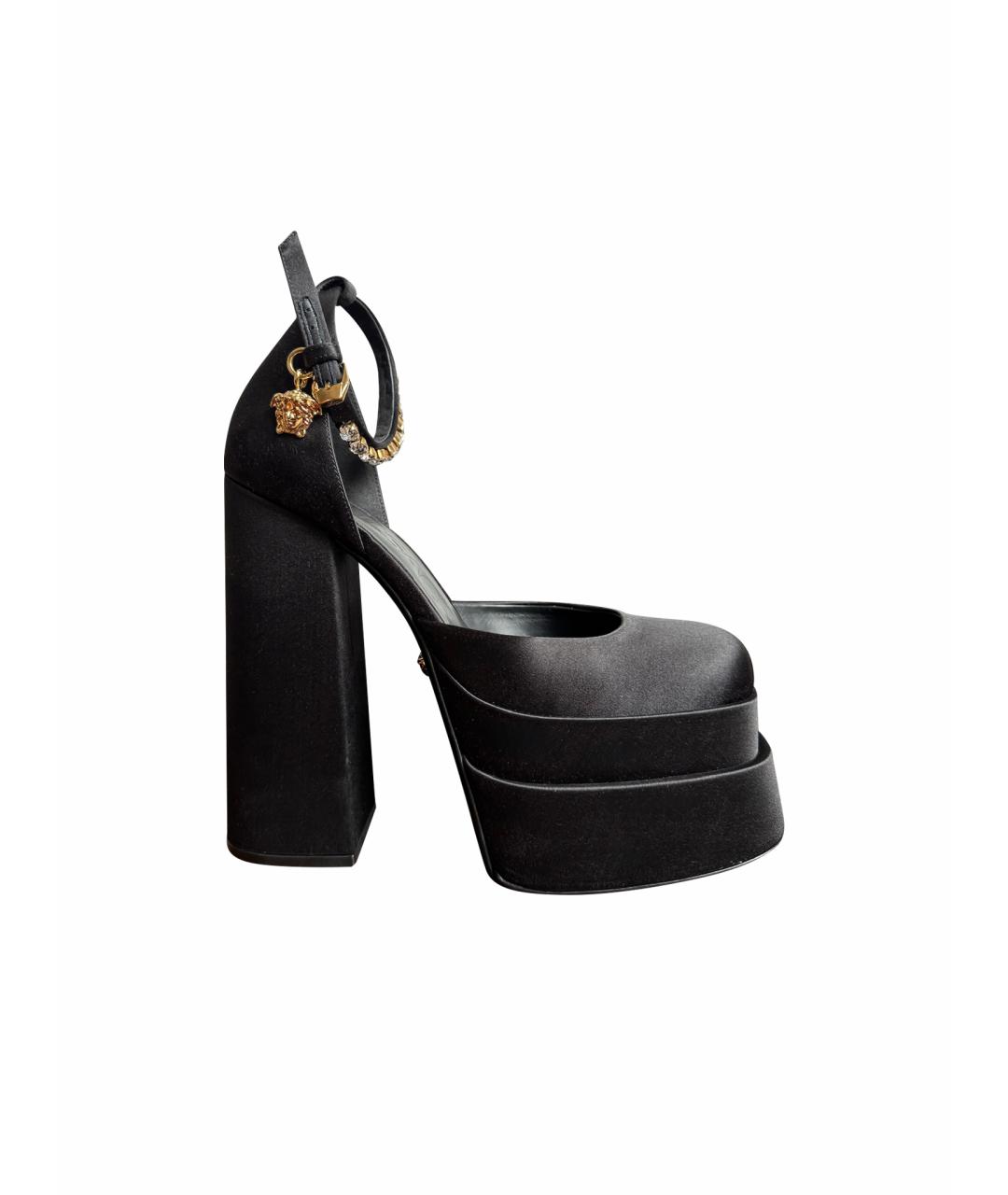 VERSACE Черные текстильные туфли, фото 1