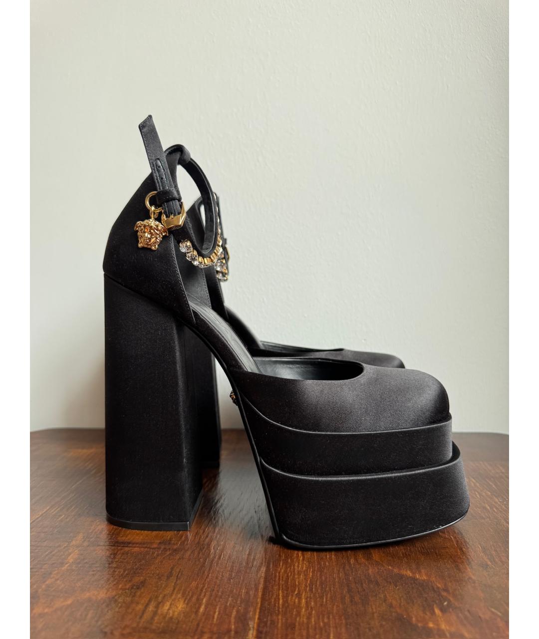 VERSACE Черные текстильные туфли, фото 10