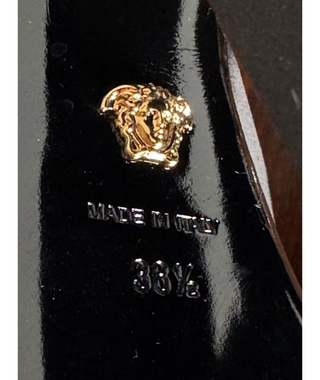 VERSACE Черные текстильные туфли, фото 8