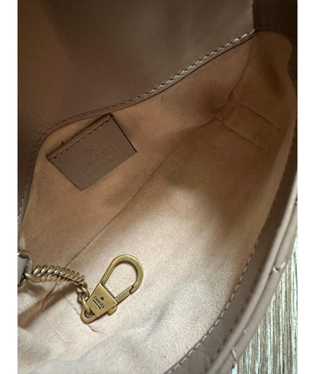 GUCCI Бежевая кожаная сумка через плечо, фото 4