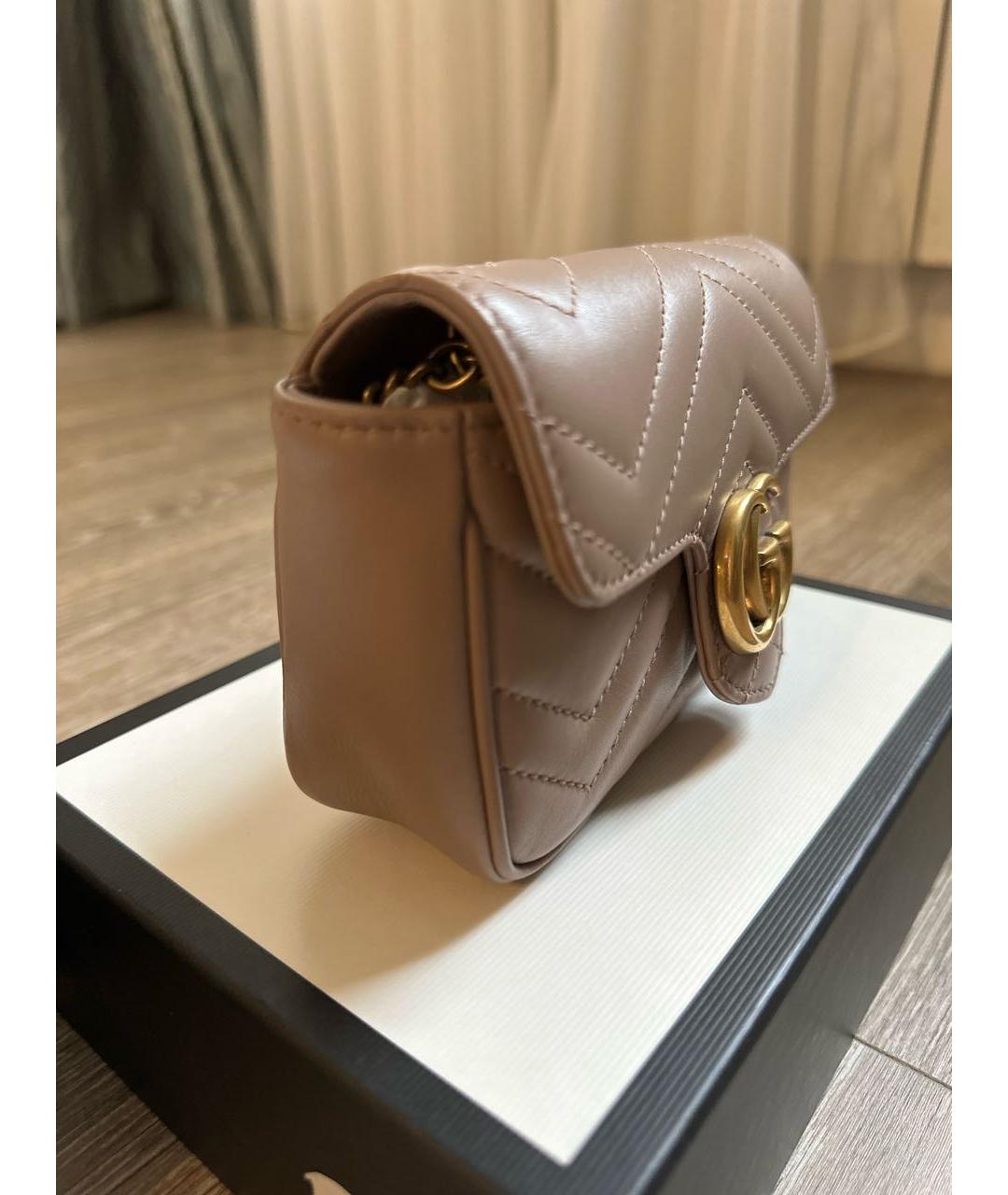 GUCCI Бежевая кожаная сумка через плечо, фото 2