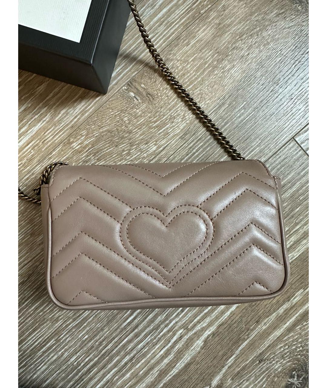 GUCCI Бежевая кожаная сумка через плечо, фото 3