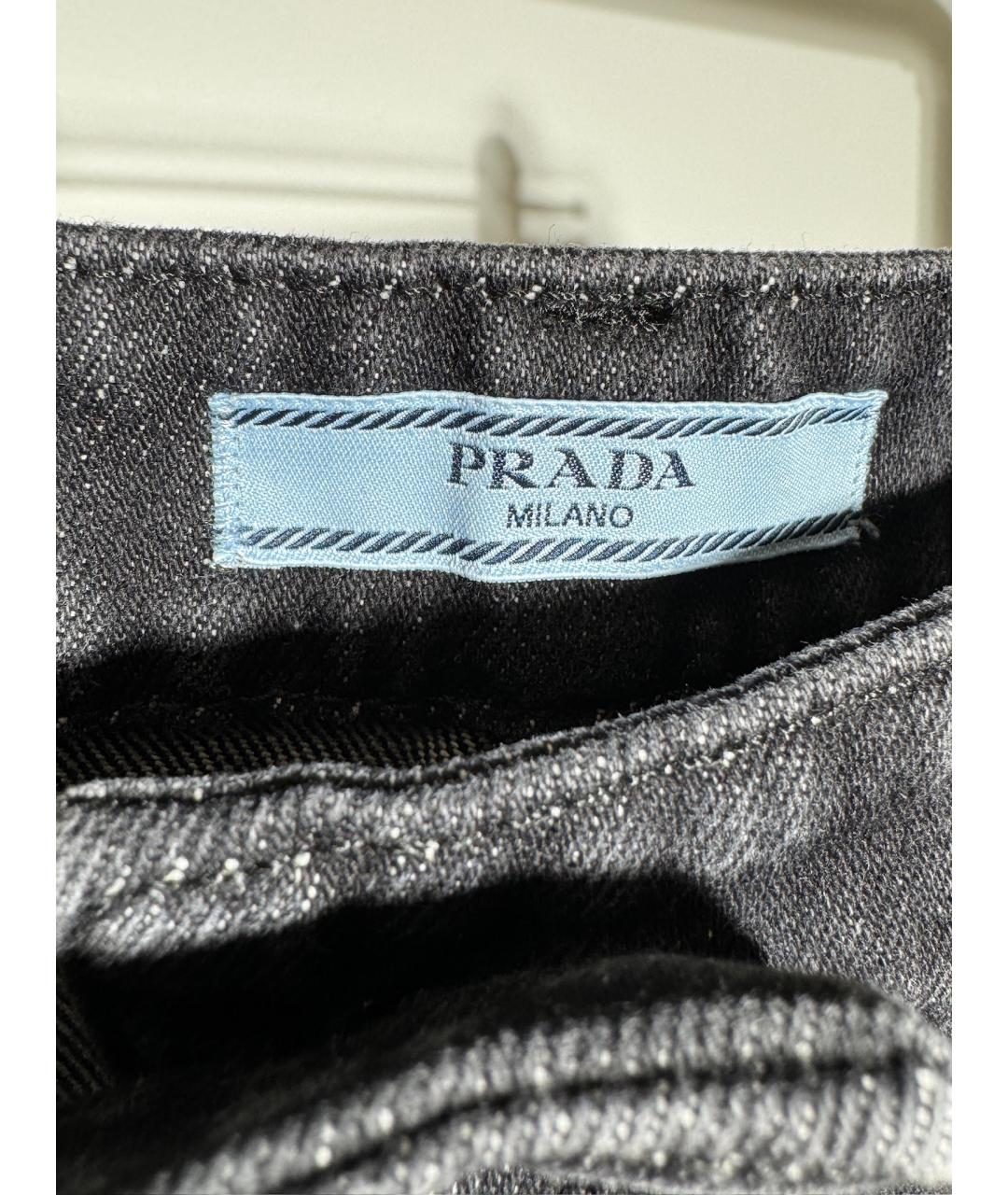 PRADA Черные хлопковые джинсы клеш, фото 6