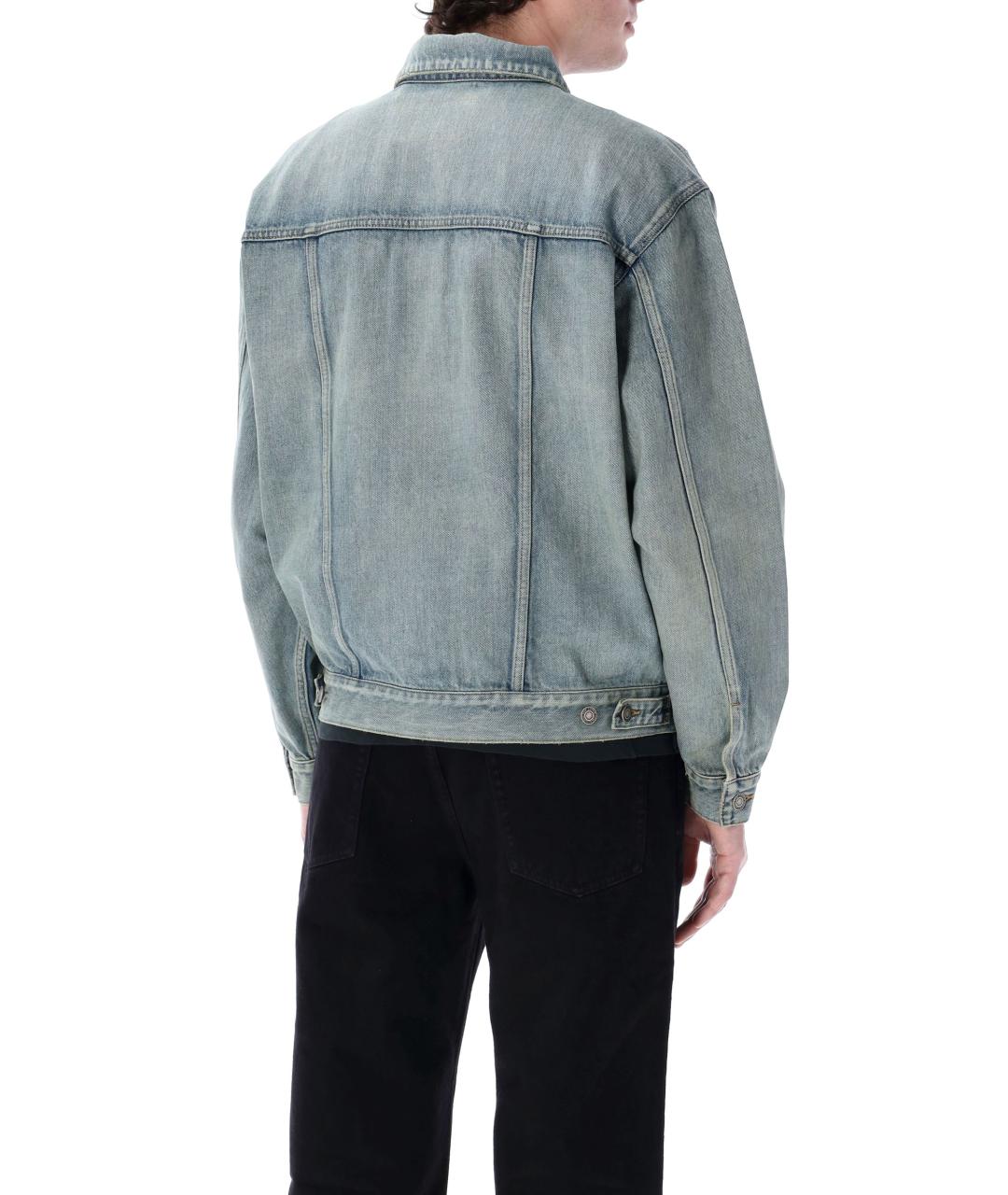 SAINT LAURENT Голубая хлопковая куртка, фото 3