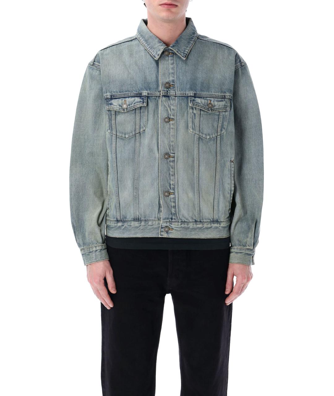 SAINT LAURENT Голубая хлопковая куртка, фото 2