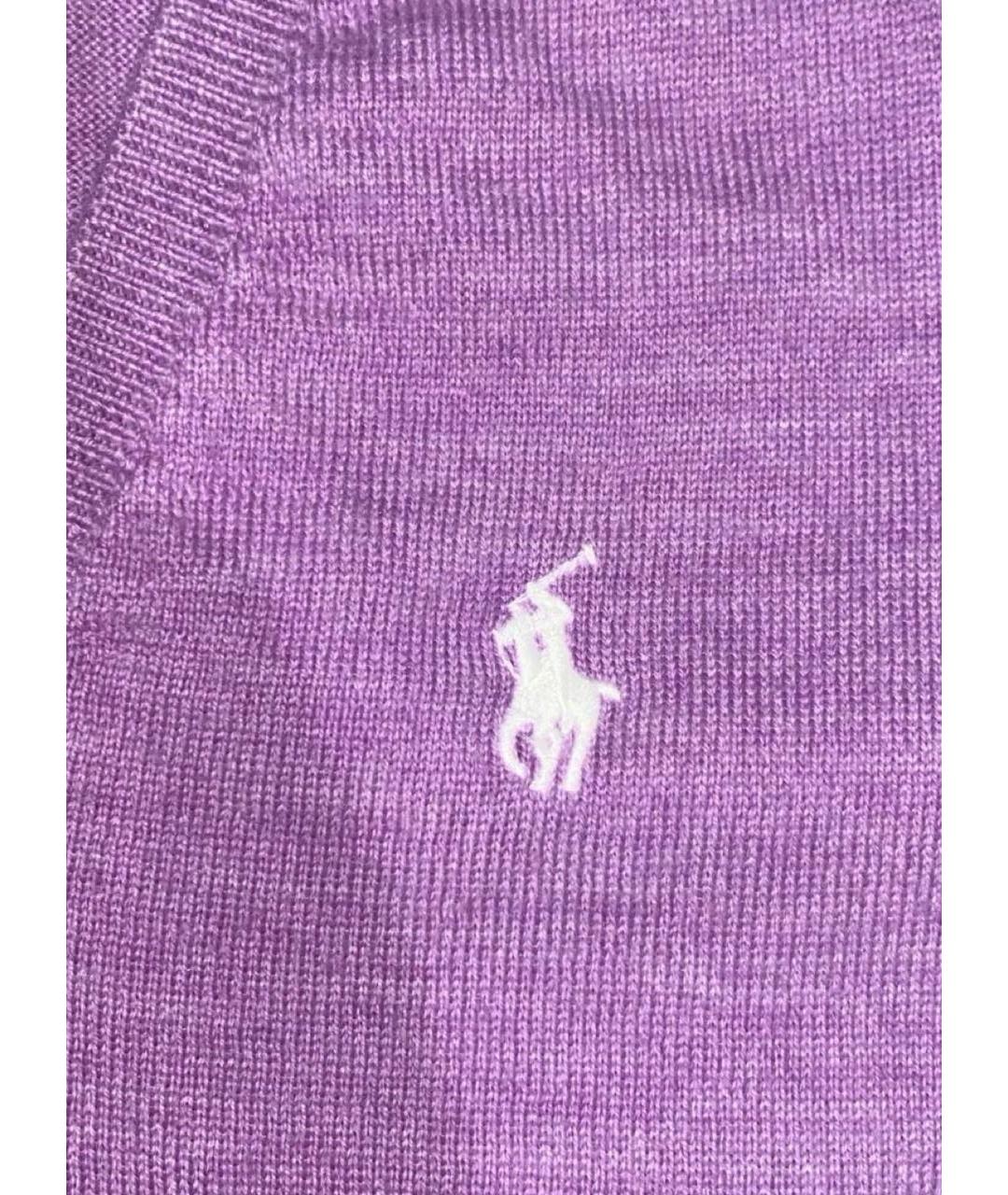 RALPH LAUREN Фиолетовый шерстяной джемпер / свитер, фото 3