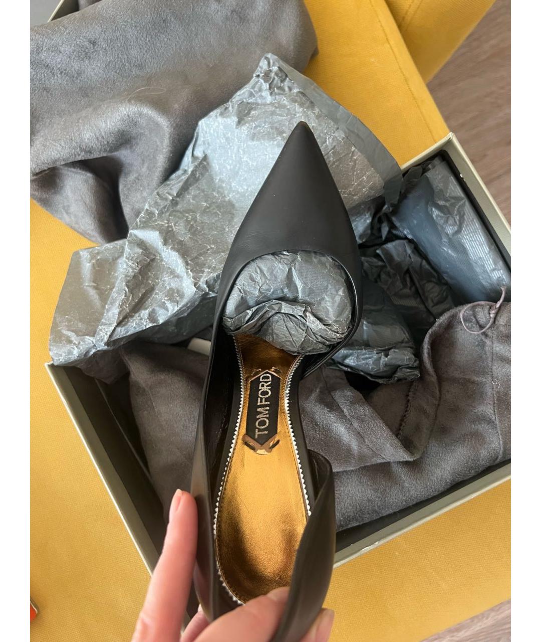 TOM FORD Черные кожаные туфли, фото 2