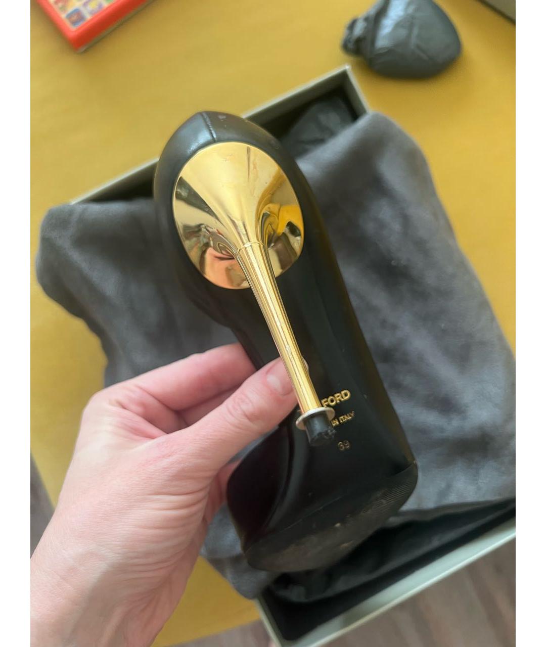 TOM FORD Черные кожаные туфли, фото 4